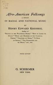 Cover of: Afro-American folksongs